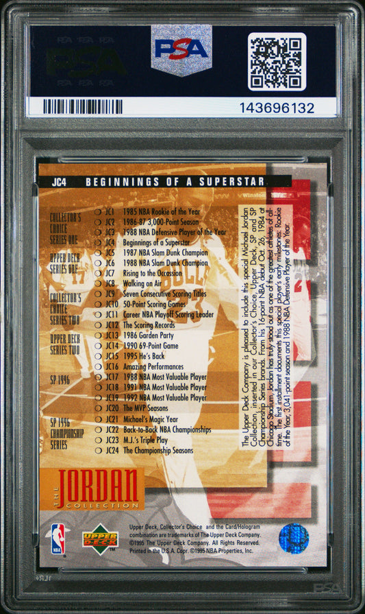 Michael Jordan 1995 Upper Deck UD Collection Checklist psa 7 #JC4 Chicago Bulls