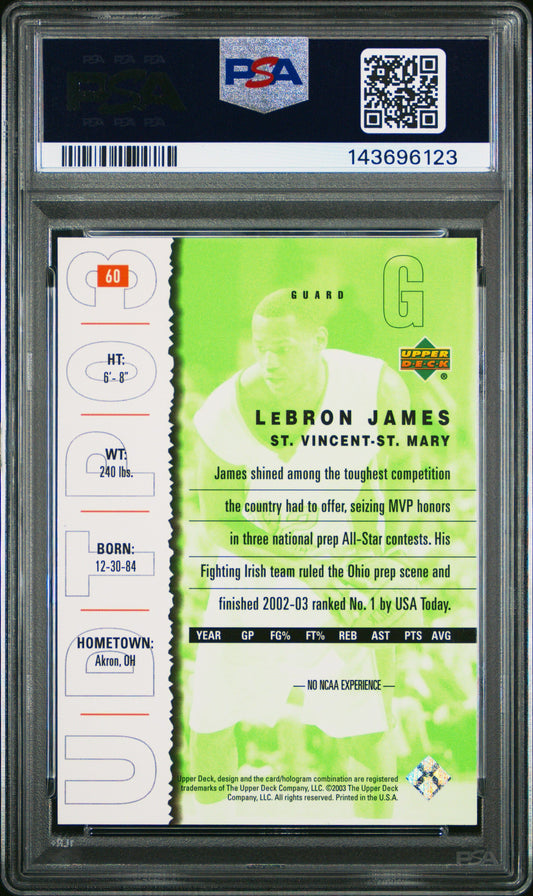 Lebron James 2003 Upper Deck UD Top Prospects psa 10 #60 Cleveland Cavaliers