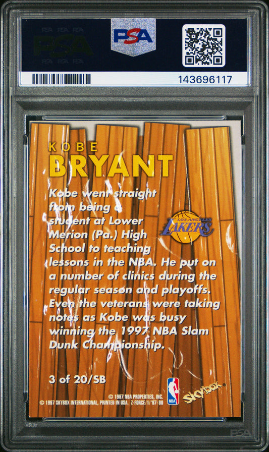 Kobe Bryant 1997 Skybox Z-Force Super Boss psa 8 #3 Los Angeles Lakers