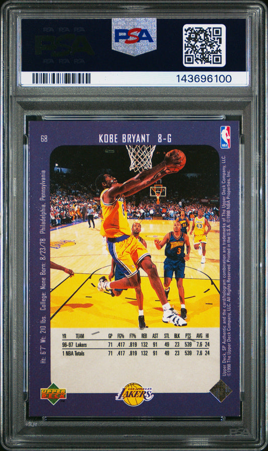 Kobe Bryant 1997 SP Authentic psa 8 #68 Los Angeles Lakers