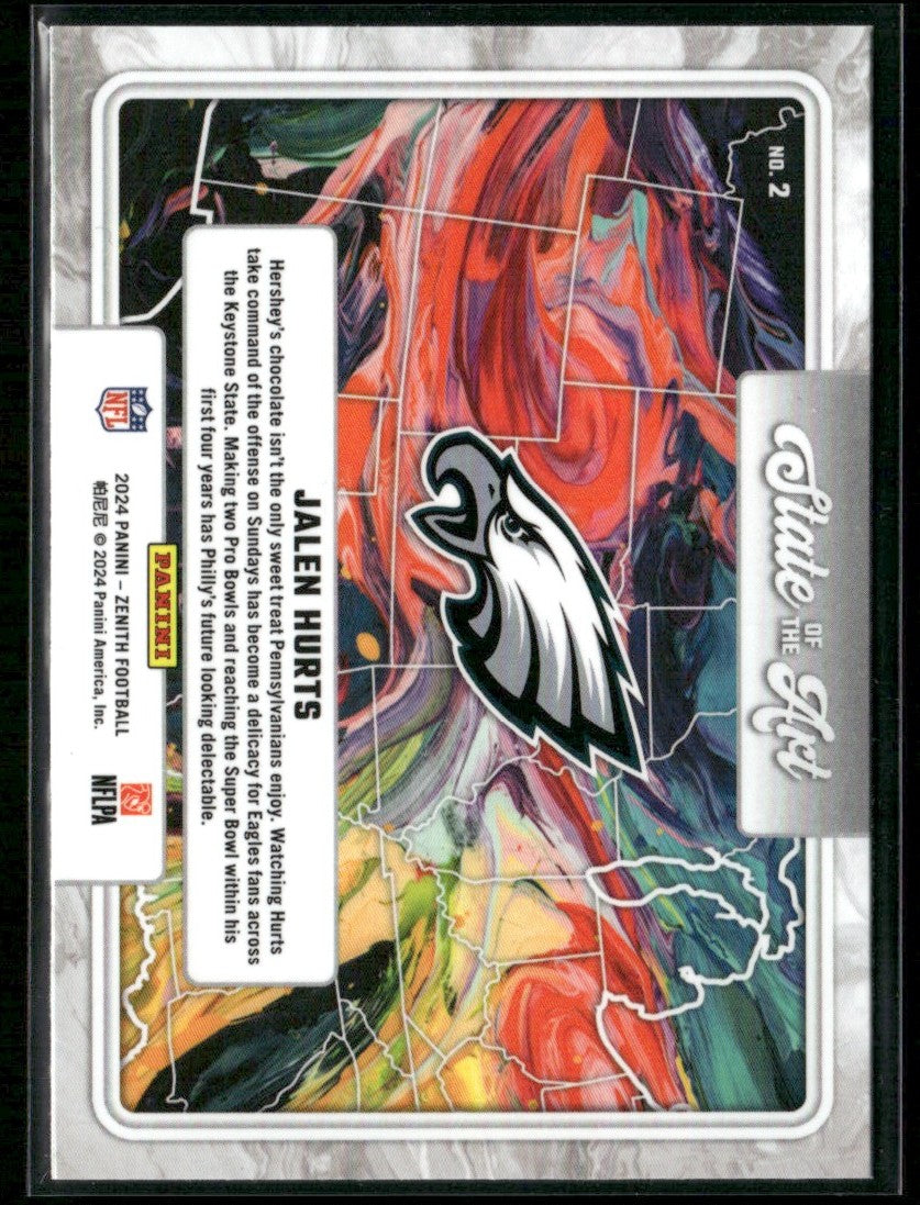 Jalen Hurts 2024 Panini Zenith State of the Art #2 Philadelphia Eagles