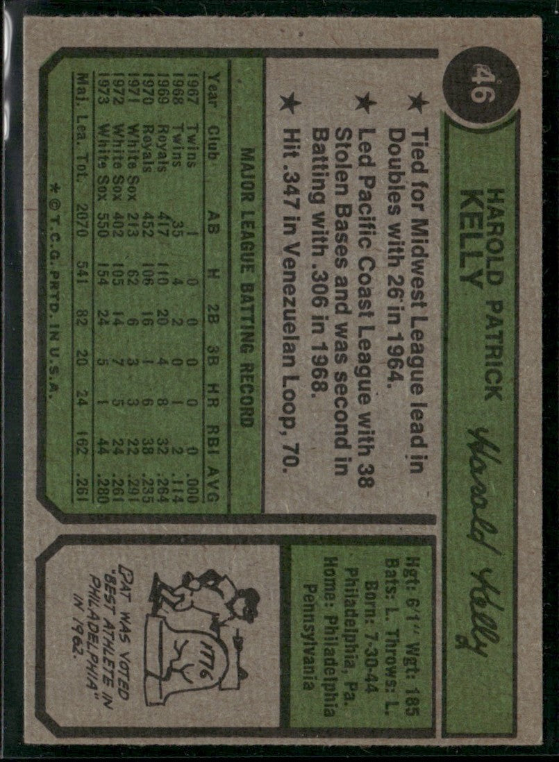 Pat Kelly 1974 Topps #46 Chicago White Sox