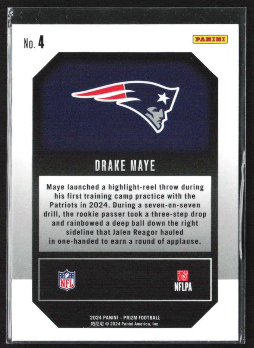 Drake Maye 2024 Panini Prizm Emergent RC #4 New England Patriots