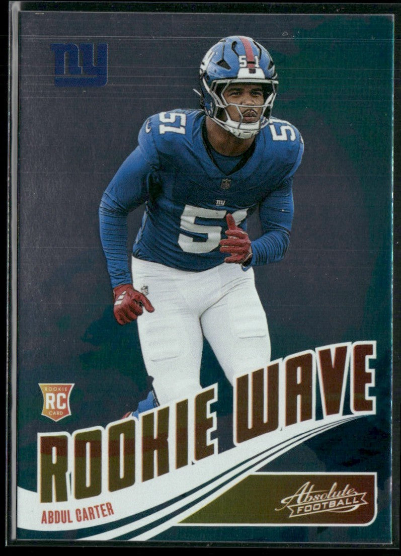 Abdul Carter 2025 Panini Absolute Rookie Wave RC #RW-ACR New York Giants