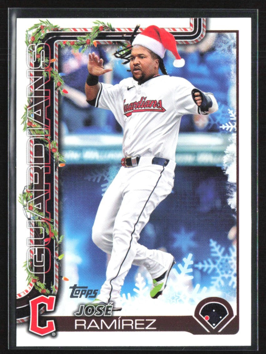 Jose Ramirez 2025 Topps Holiday Santa Hat SP #H195 Cleveland Guardians