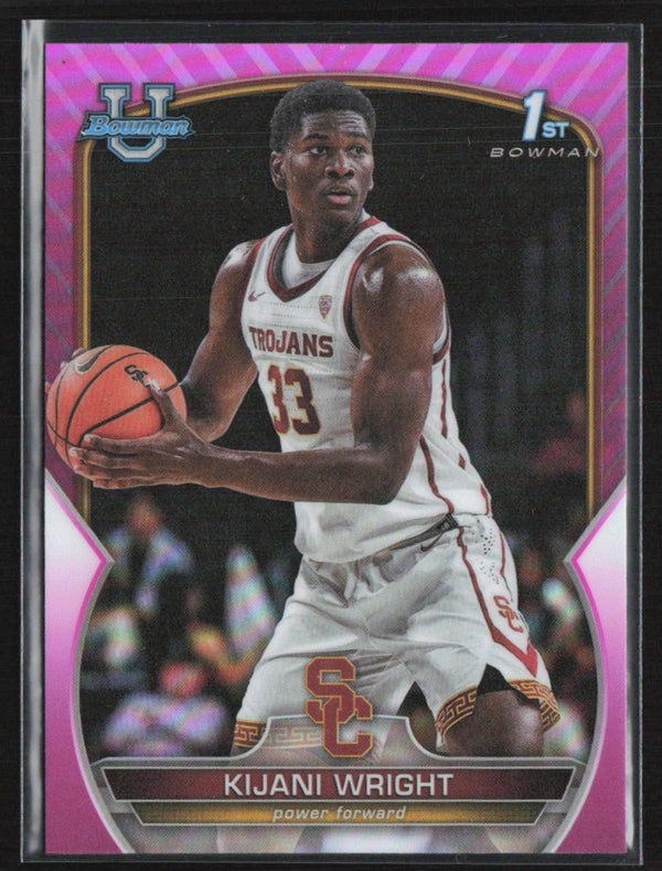 Kijani Wright 2022 Bowman U Chrome 1st Pink Refractor #51 USC Trojans