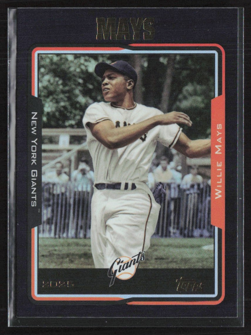 Willie Mays 2025 Topps Archives 2005 Black Foilboard #224 New York Giants
