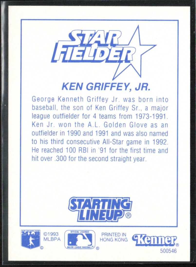 Ken Griffey Jr. 1993 Kenner Starting Lineup Star Fielder Seattle Mariners