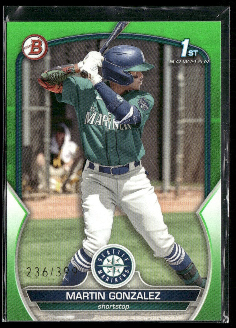 Martin Gonzalez 2023 Bowman Neon Green 1st /399 #BP-28 Seattle Mariners