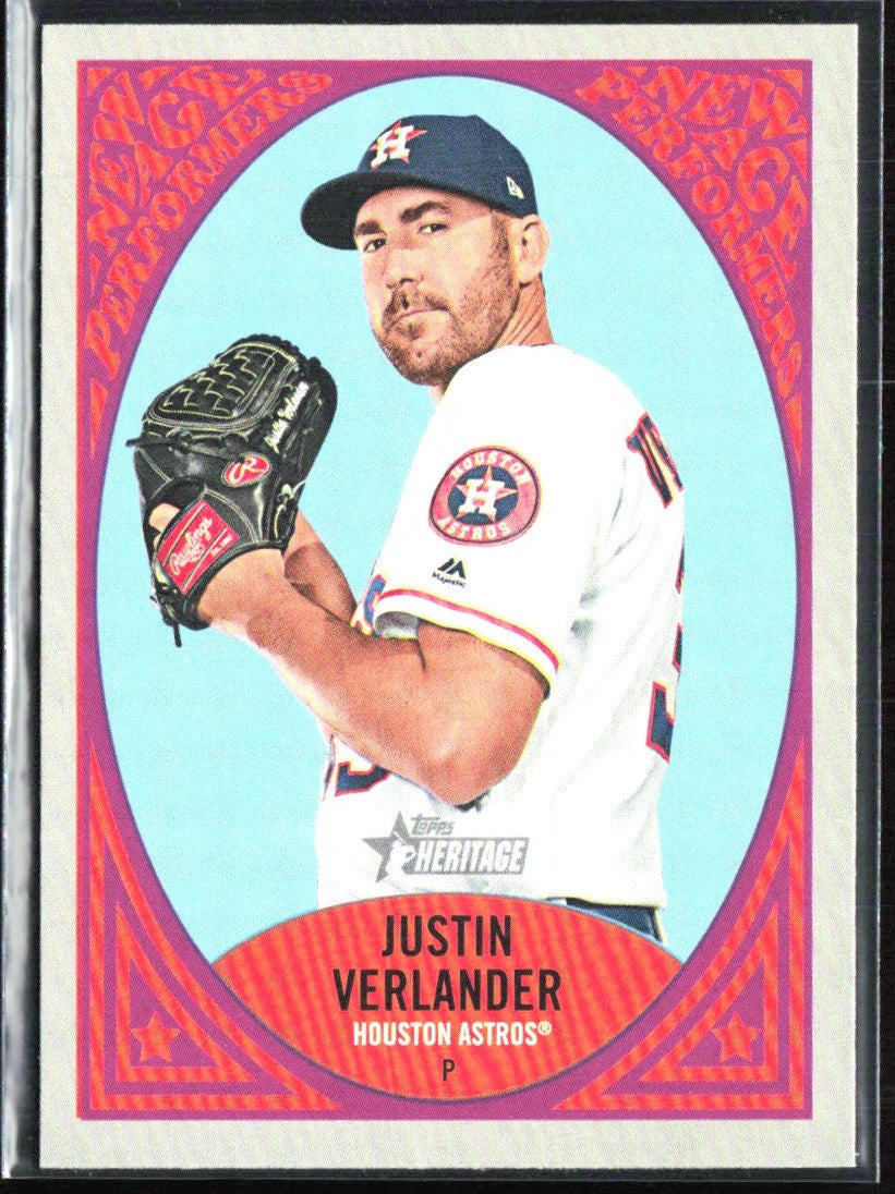 Justin Verlander 2019 Topps Heritage New Age Performers #NAP-12 Houston Astros