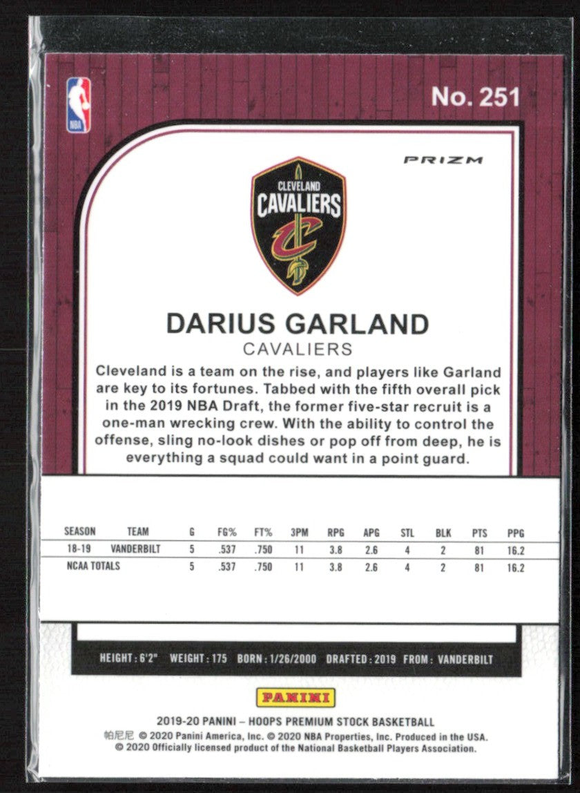 Darius Garland 2019 Hoops Premium Stock Shimmer Prizm RC #251