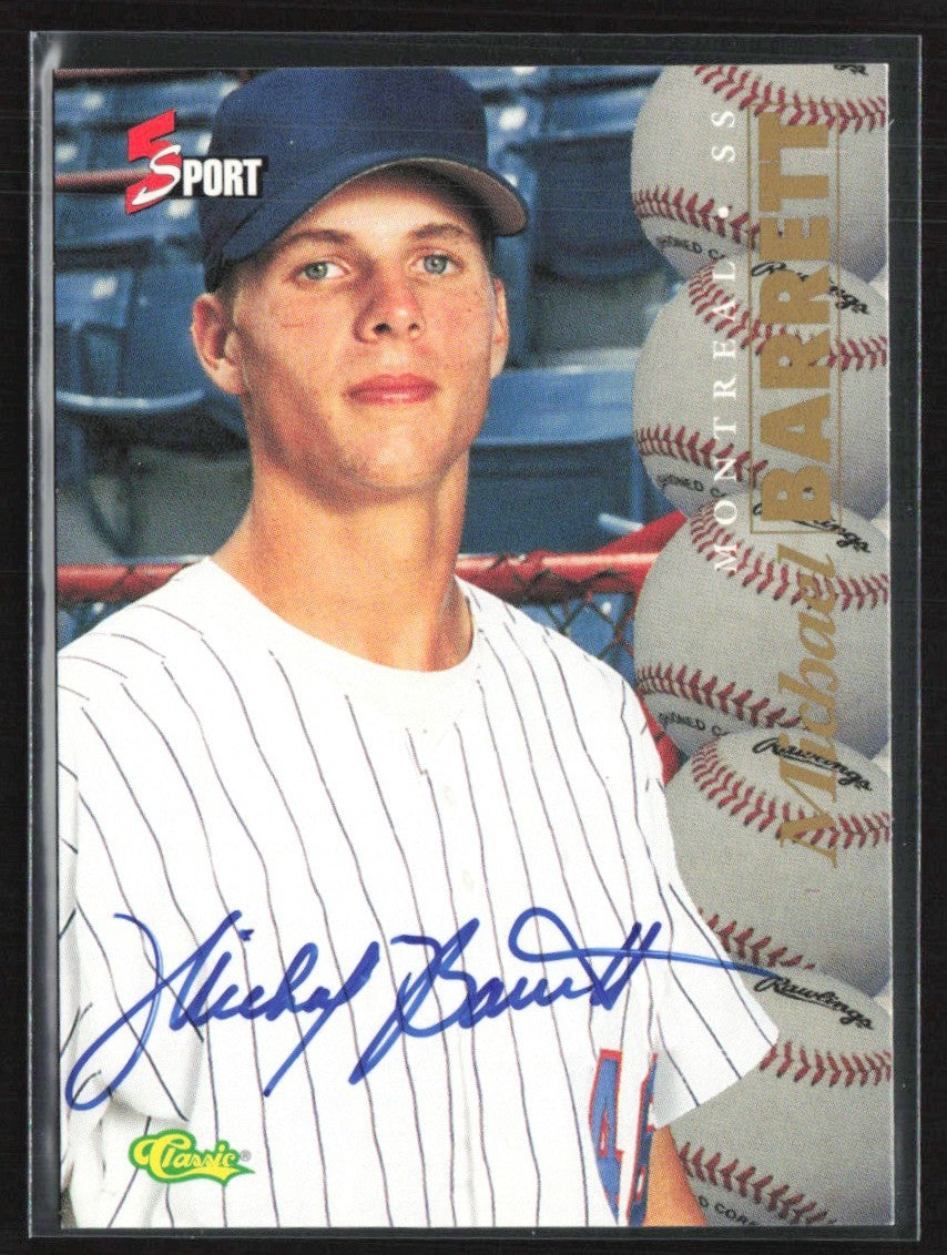 Michael Barrett 1995 Classic 5 Sport Limited Edition AUTO Montreal Expos