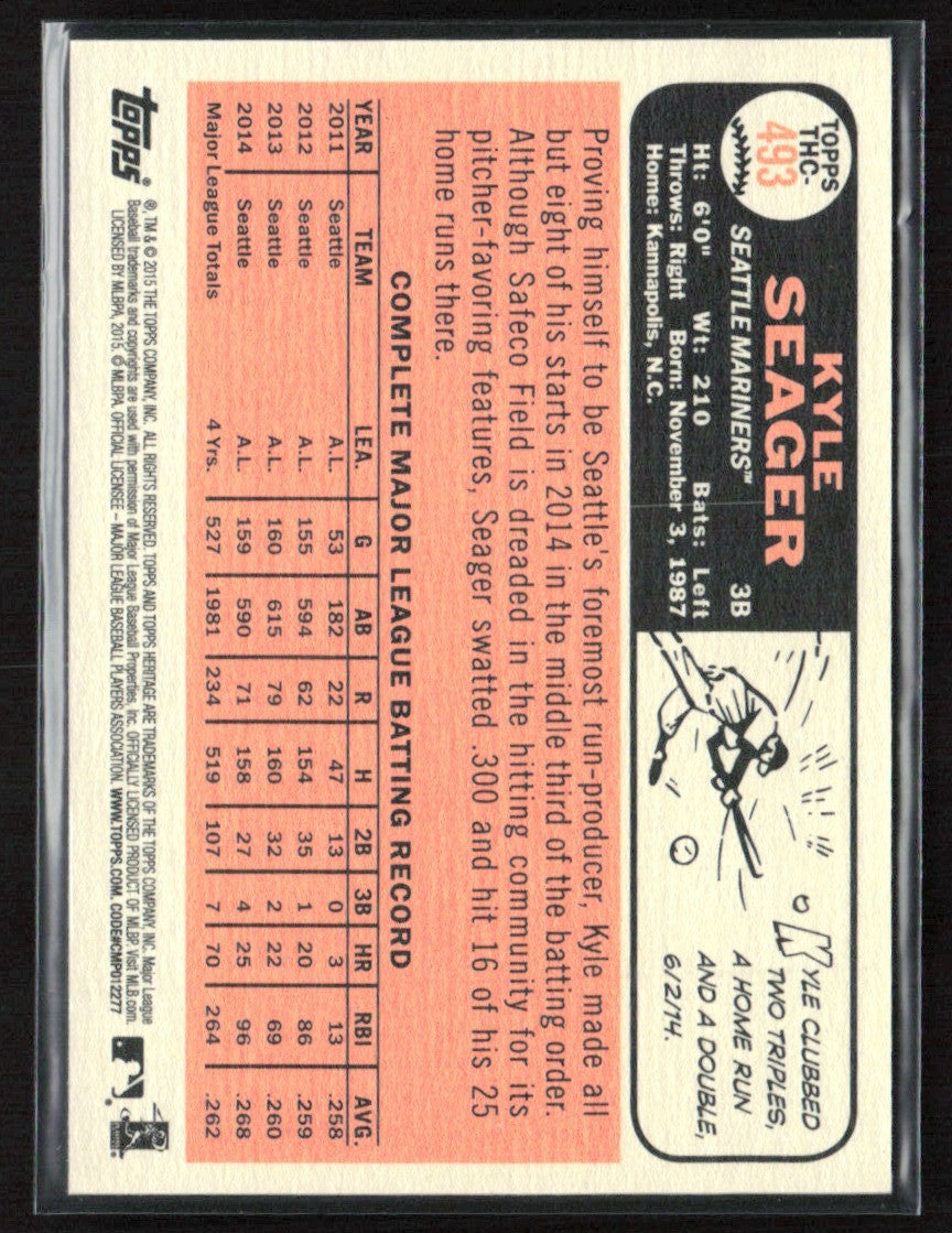 Kyle Seager 2015 Topps Heritage Chrome Purple Refractor #THC-493