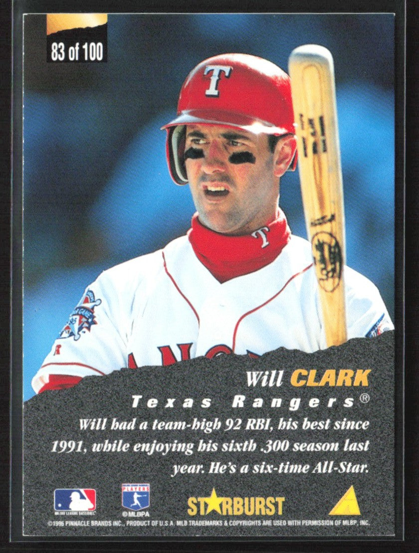 Will Clark 1996 Pinnacle Starburst The Naturals #83 Texas Rangers