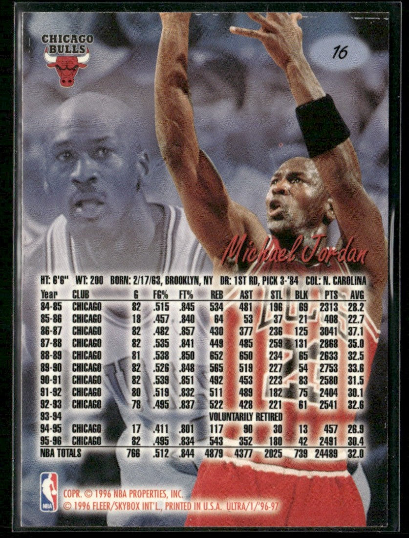 Michael Jordan 1996 Fleer Ultra #16 Chicago Bulls