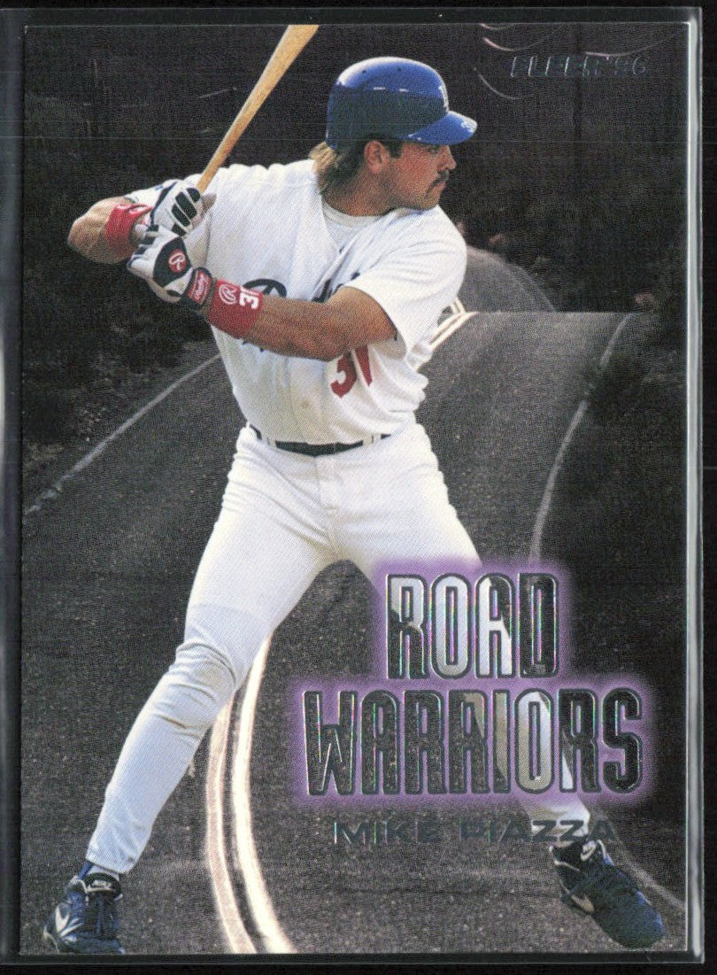 Mike Piazza 1996 Fleer Road Warriors #5 Los Angeles Dodgers