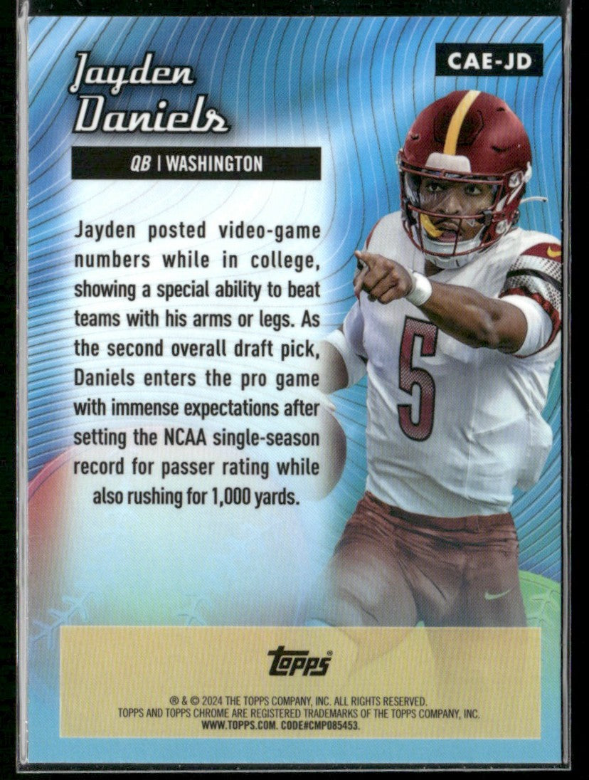 Jayden Daniels 2024 Topps Chrome All-Etch RC #CAE-JD Washington Commanders