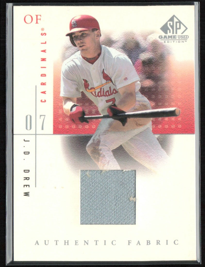 J.D. Drew 2001 SP Game Used Edition Authentic Fabric Jersey #JDR