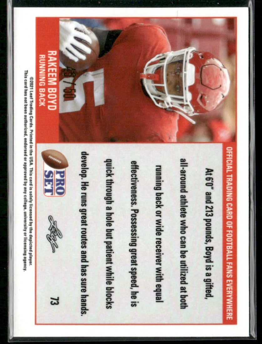 Rakeem Boyd 2021 Pro Set Metal Blue Wave RC /50 #73 Arkansas Razorbacks