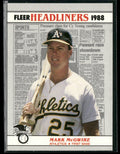 Mark McGwire 1988 Fleer Headliners #2 Oakland Athletics