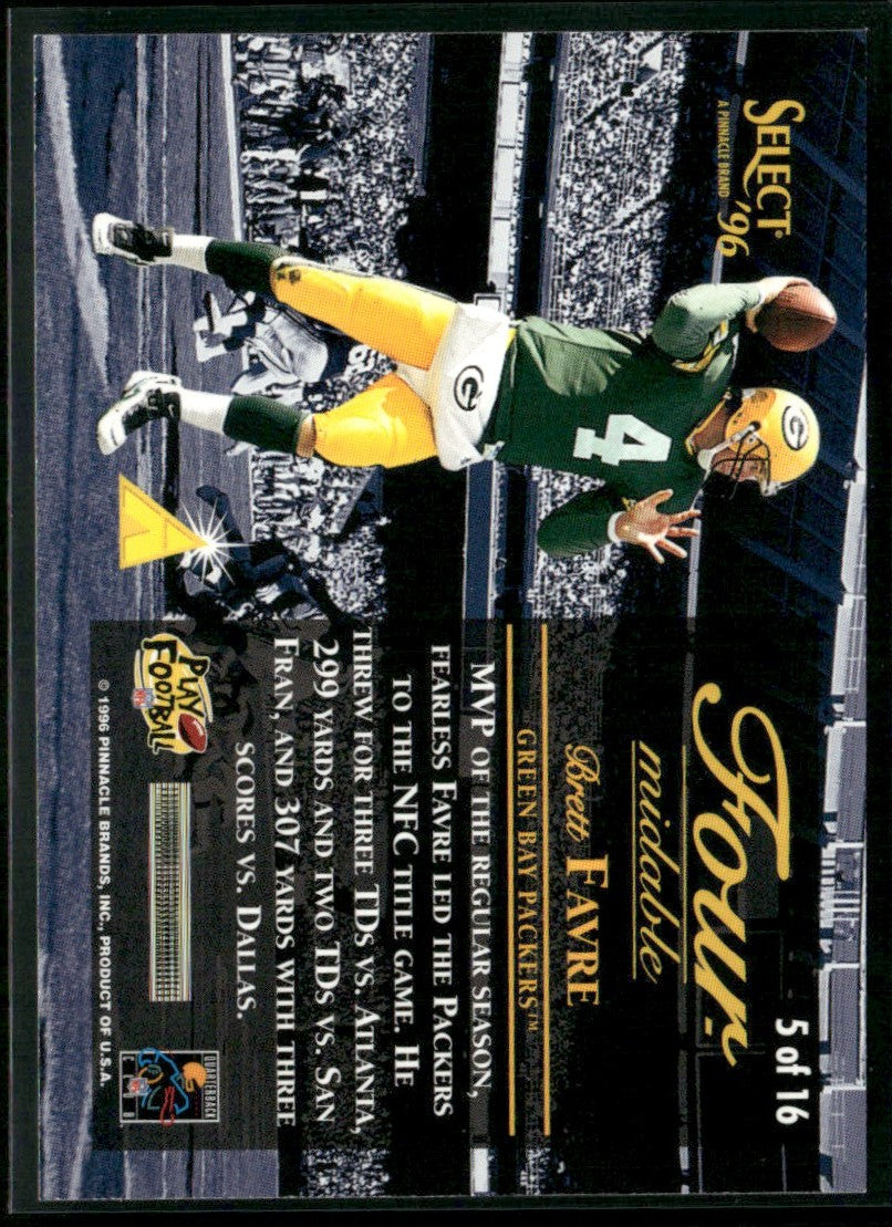 Brett Favre 1996 Select Four Midable #5 Green Bay Packers