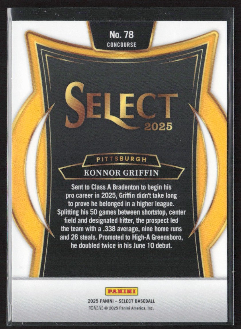 Konnor Griffin 2025 Panini Select Concourse #78 Pittsburgh Pirates
