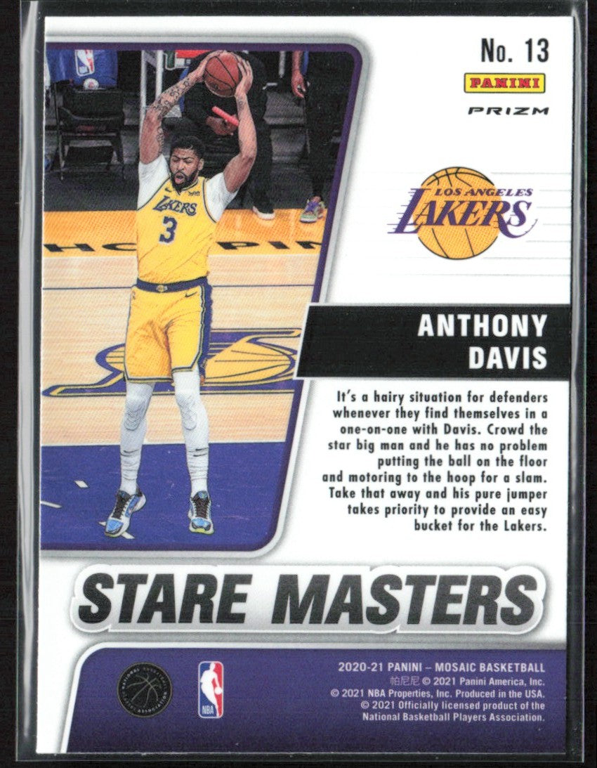 Anthony Davis 2020 Panini Mosaic Stare Masters Red #13 Los Angeles Lakers