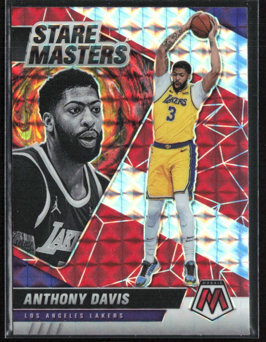 Anthony Davis 2020 Panini Mosaic Stare Masters Red #13 Los Angeles Lakers