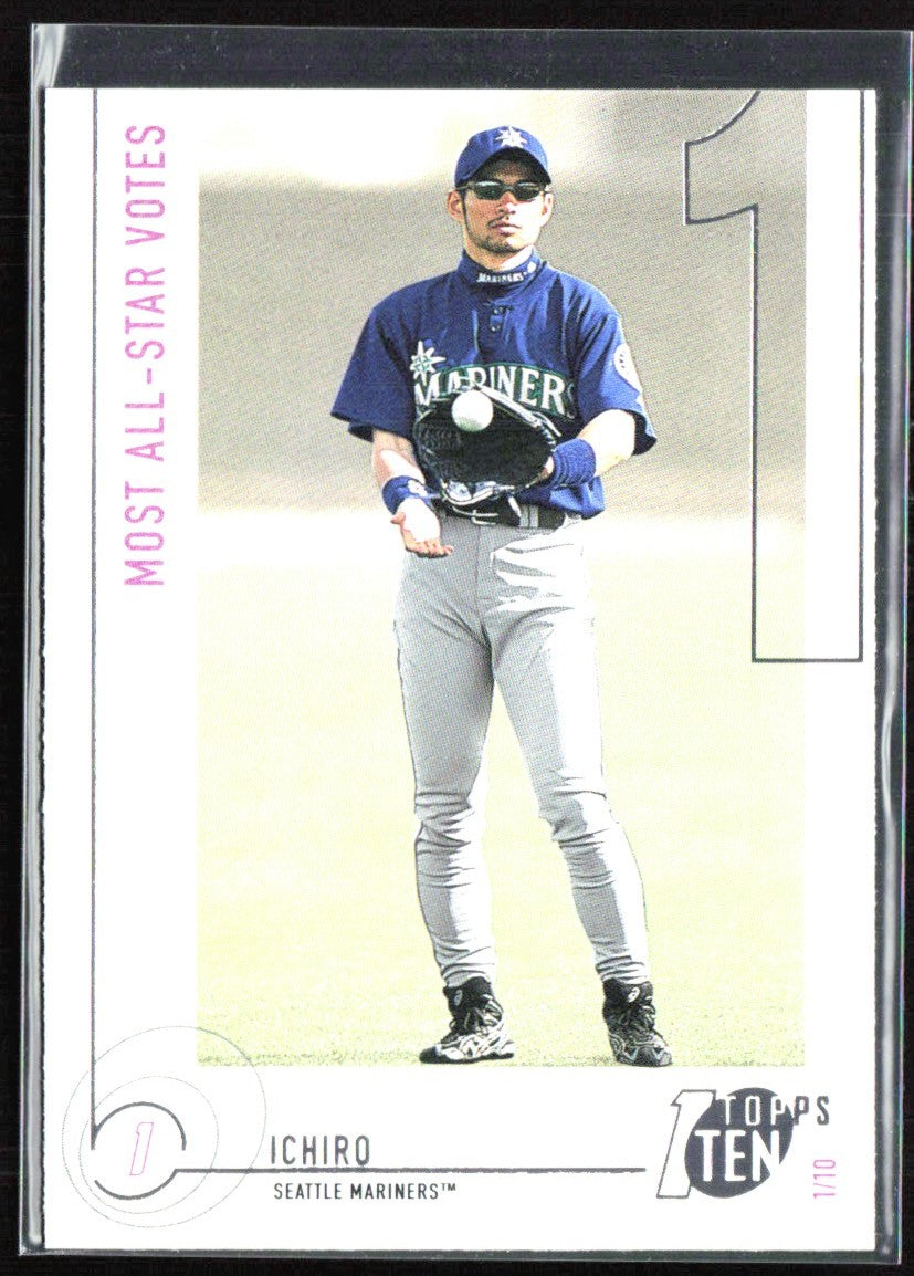 Ichiro 2002 topps Ten Most All-Star Votes #102 Seattle Mariners