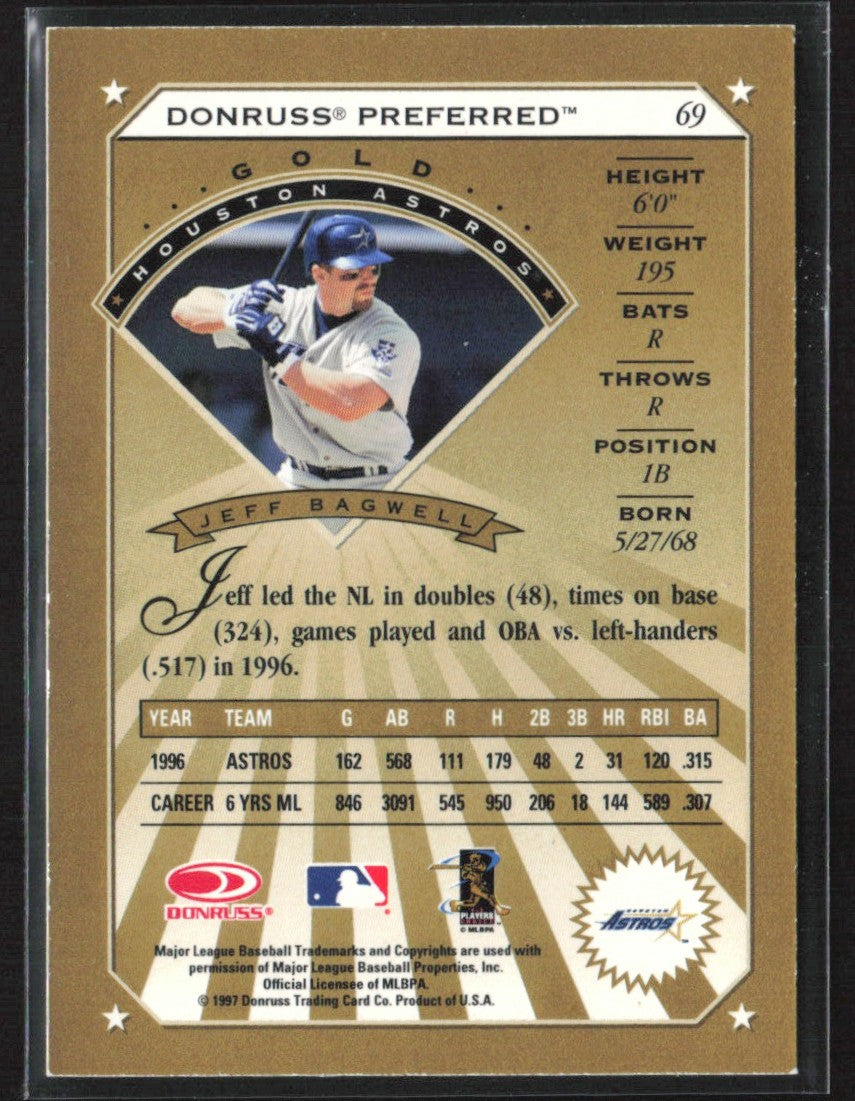 Jeff Bagwell 1997 Donruss Preferred Gold #69 Houston Astros