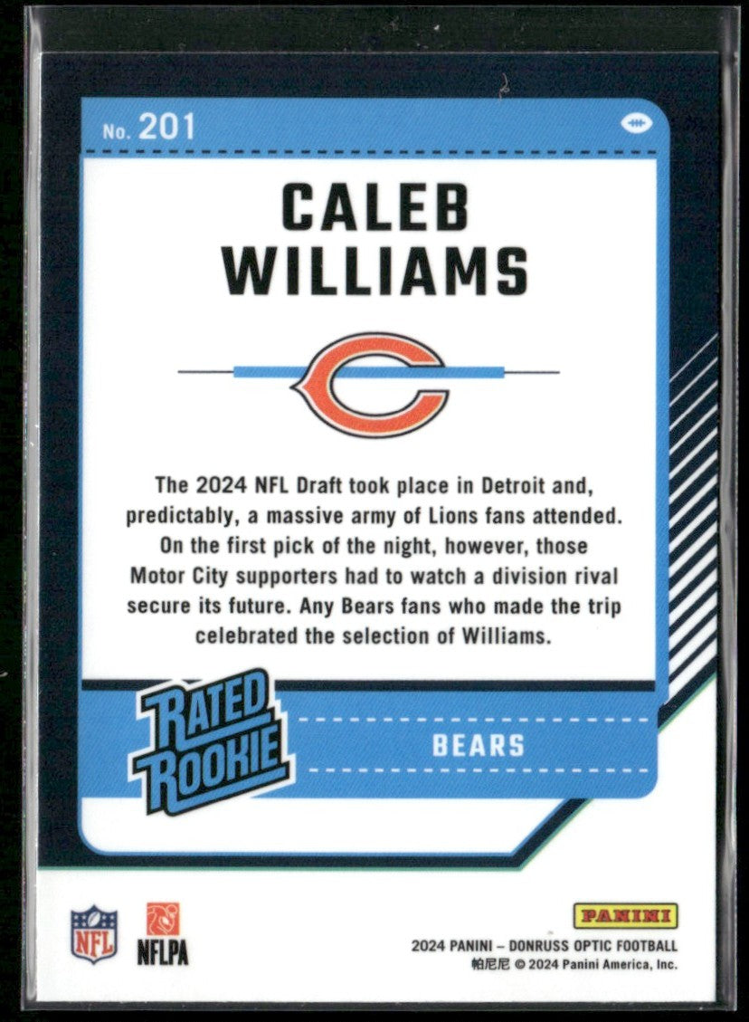 Caleb Williams 2024 Donruss Optic RC #201 Chicago Bears