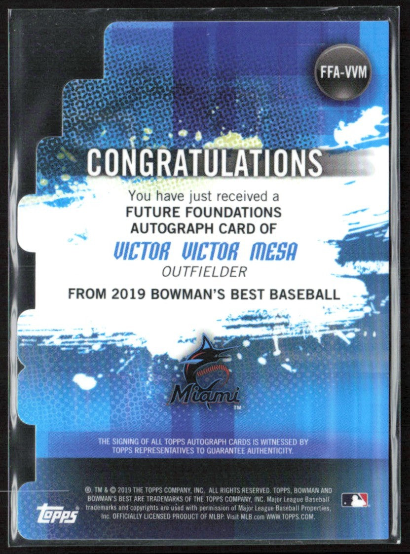 Victor Victor Mesa 2019 Bowman's Best Future Foundations Die Cut AUTO /25