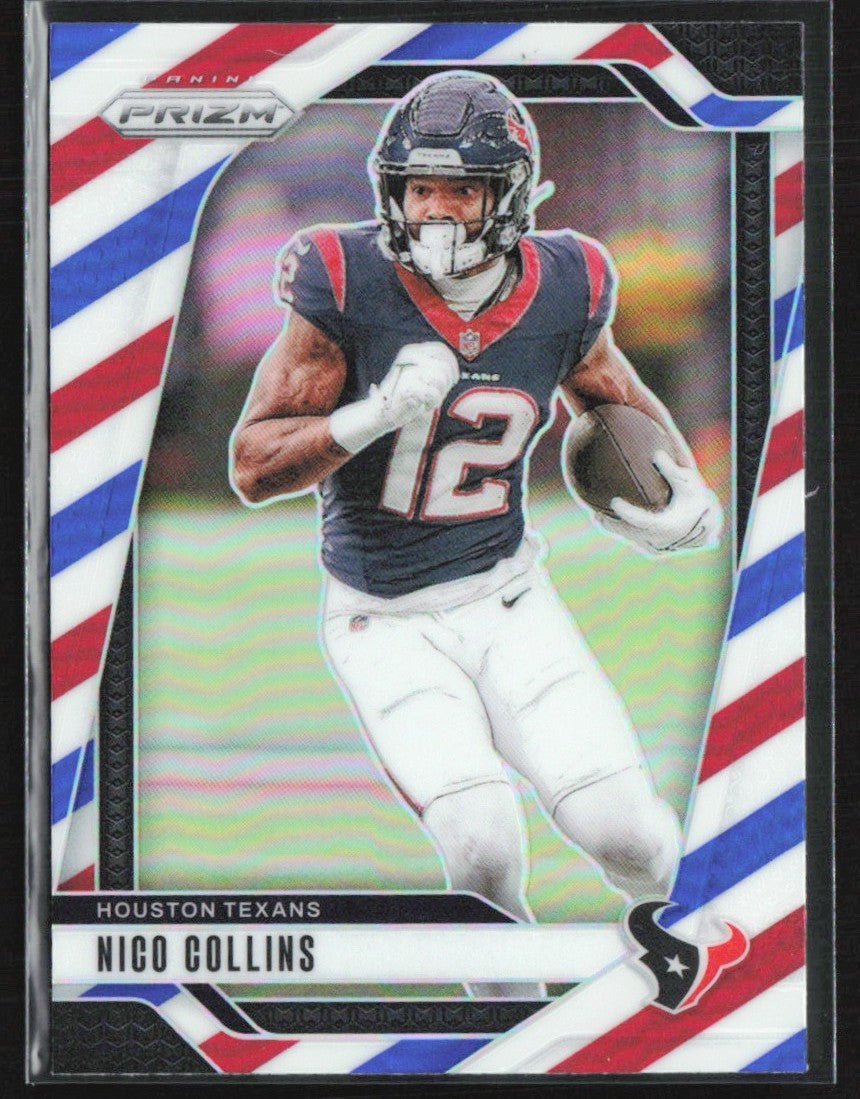Nico Collins 2024 Panini Prizm Red White & Blue #113 Houston Texans
