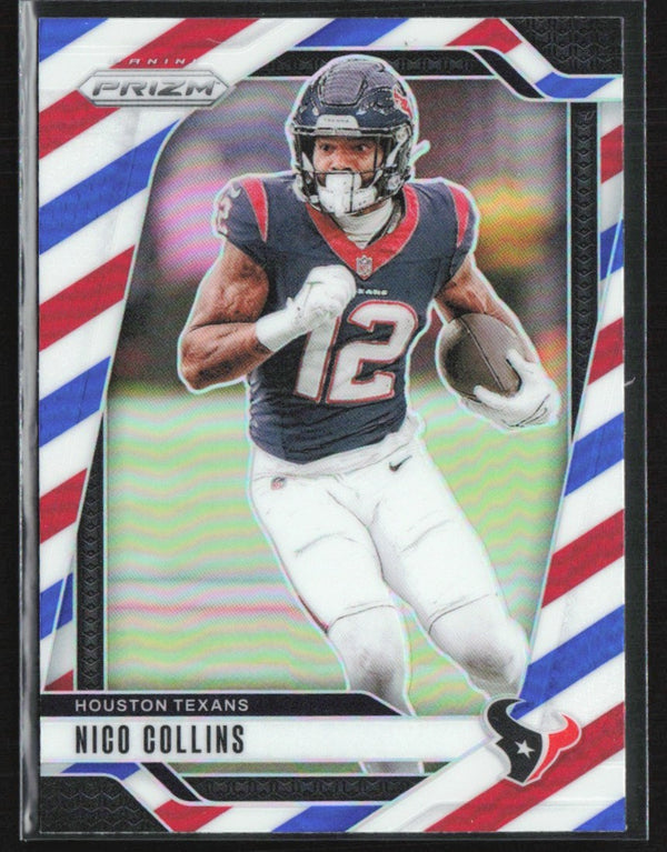 Nico Collins 2024 Panini Prizm Red White & Blue #113 Houston Texans
