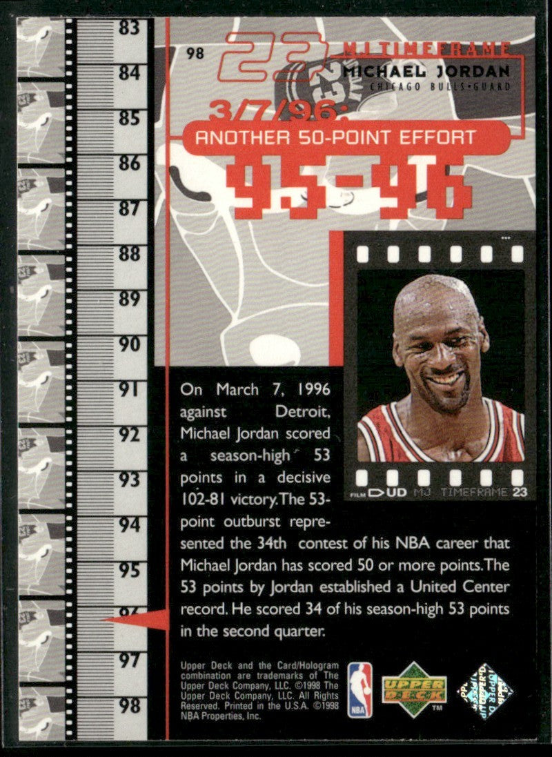 Michael Jordan 1998 Upper Deck MJ TimeFrame #98 Chicago Bulls