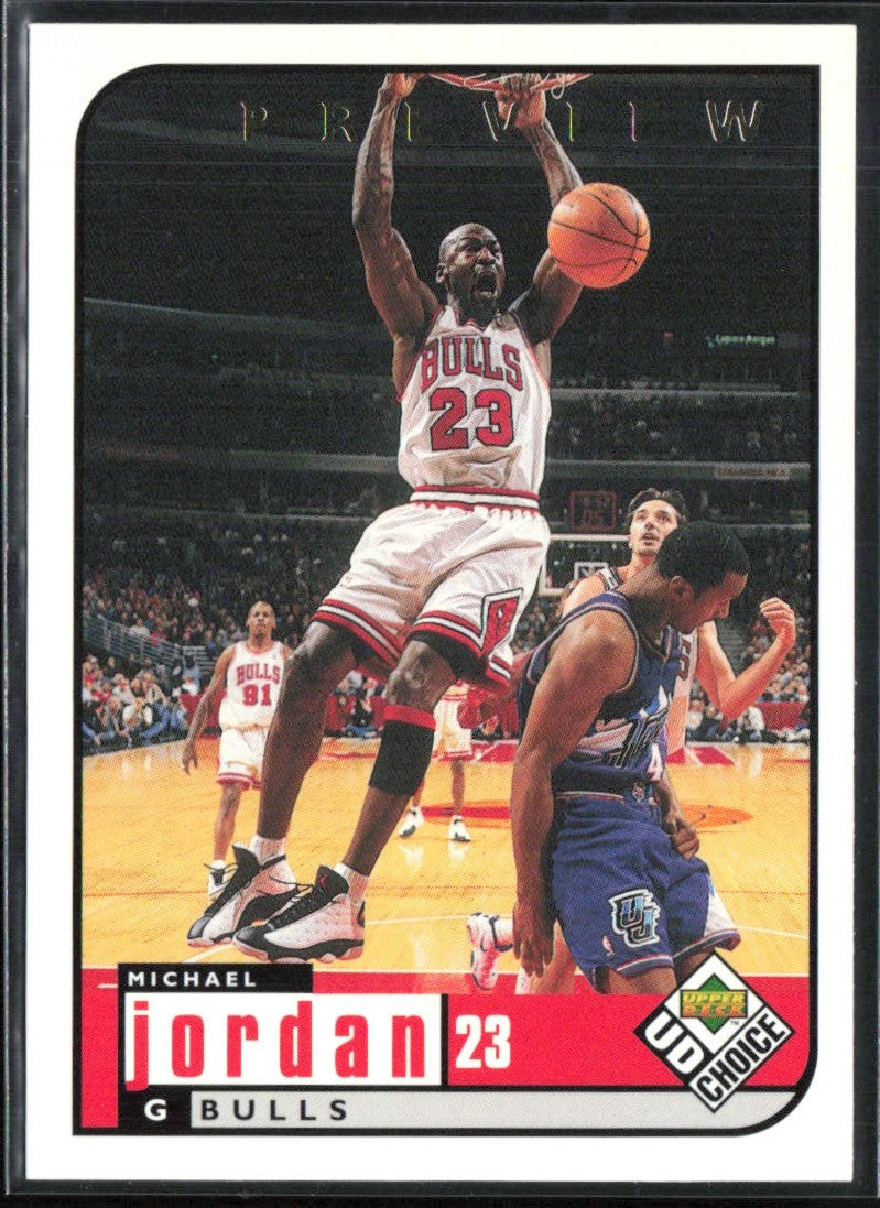 Michael Jordan 1998 UD Choice Preview #23 Chicago Bulls