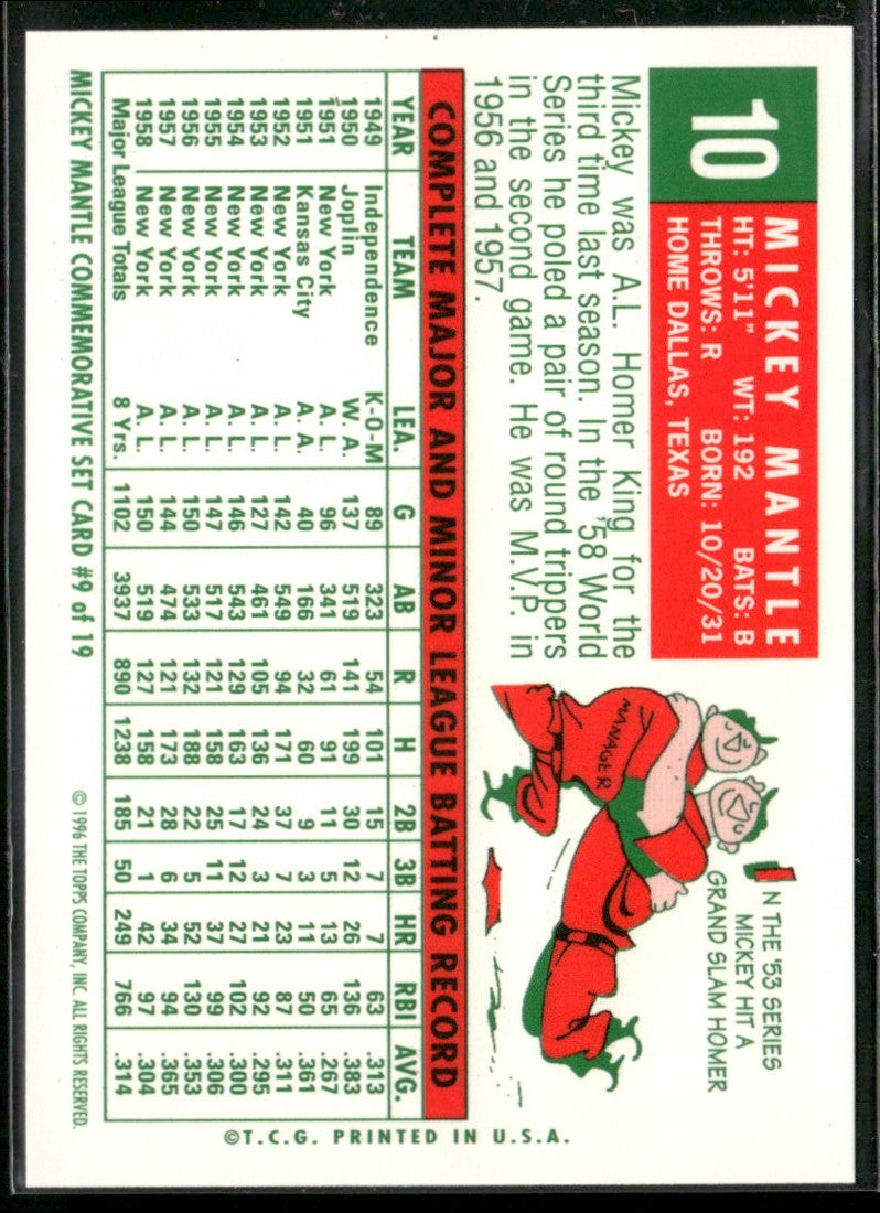 Mickey Mantle 1996 Topps #9 New York Yankees