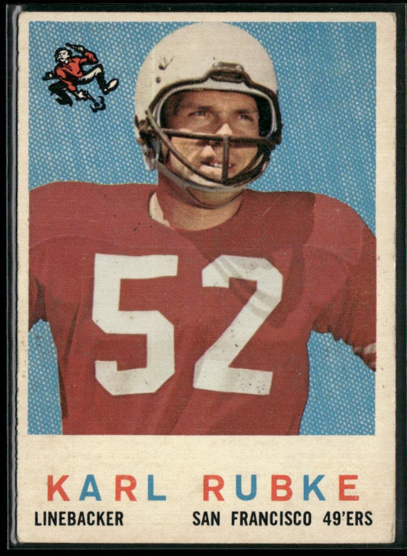 Karl Rubke 1959 Topps RC #112 San Francisco 49ers