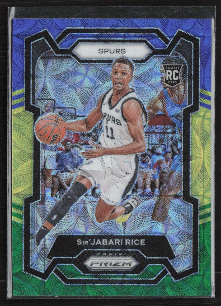 Sir'Jabari Rice 2023 Panini Prizm Choice Blue Yellow & Green RC #299