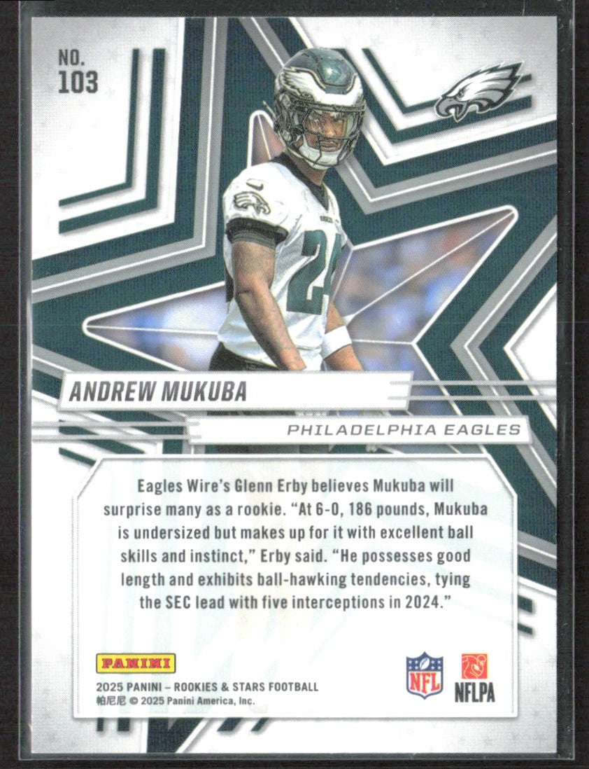 Andrew Mukuba 2025 Panini Rookies & Stars Purple RC /999 #103
