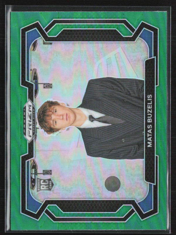 Matas Buzelis 2024 Panini Prizm Green Variation RC #67 Chicago Bulls