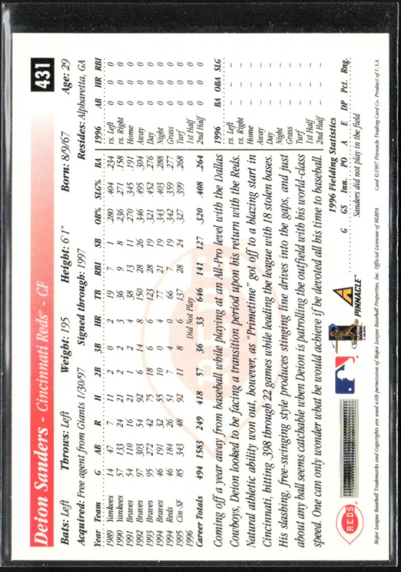 Deion Sanders 1997 Score Hobby Reserve #431 Cincinnati Reds