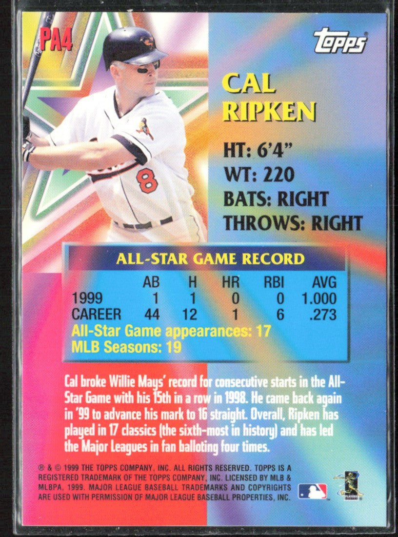 Cal Ripken, Jr. 1999 Topps Perennial All-Stars #PA4 Baltimore Orioles