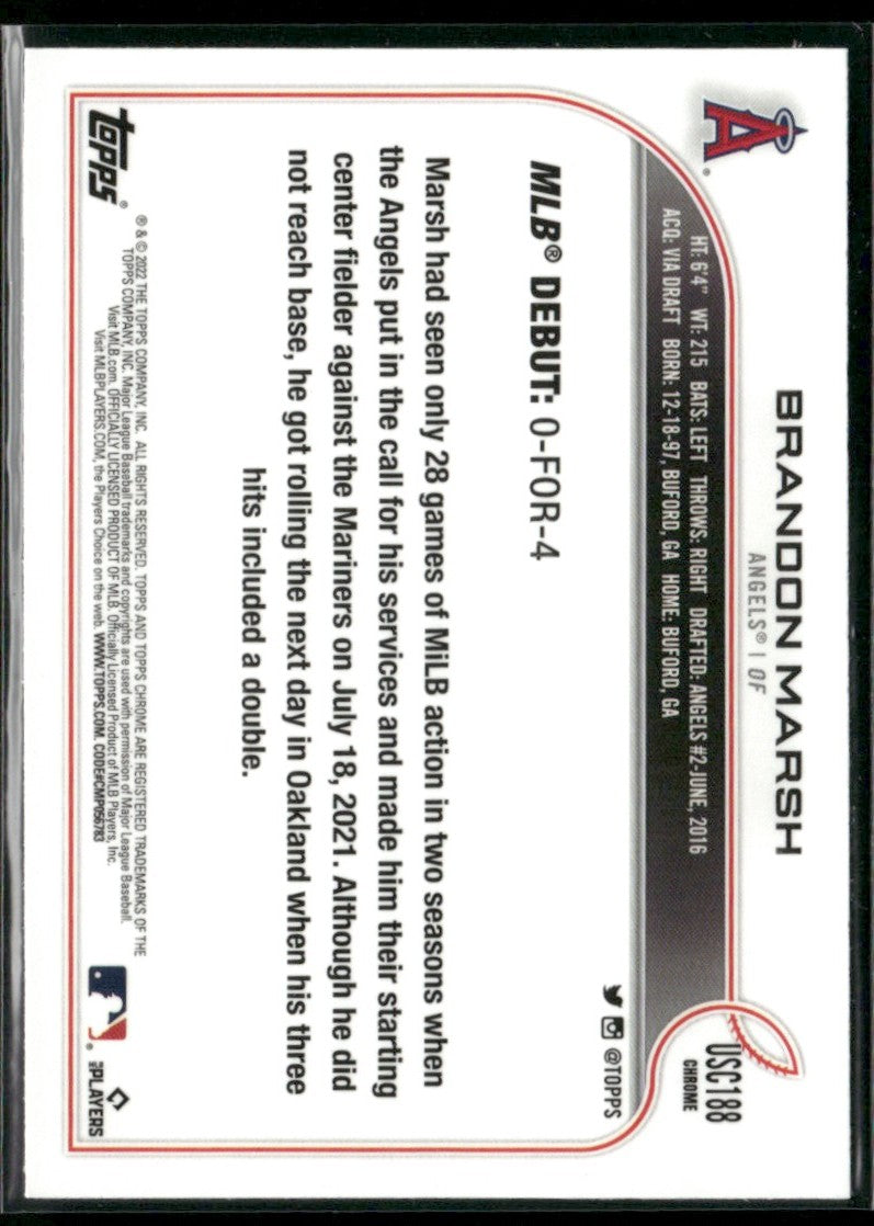 Brandon Marsh 2022 Topps Chrome Update RC #USC188 Los Angeles Angels