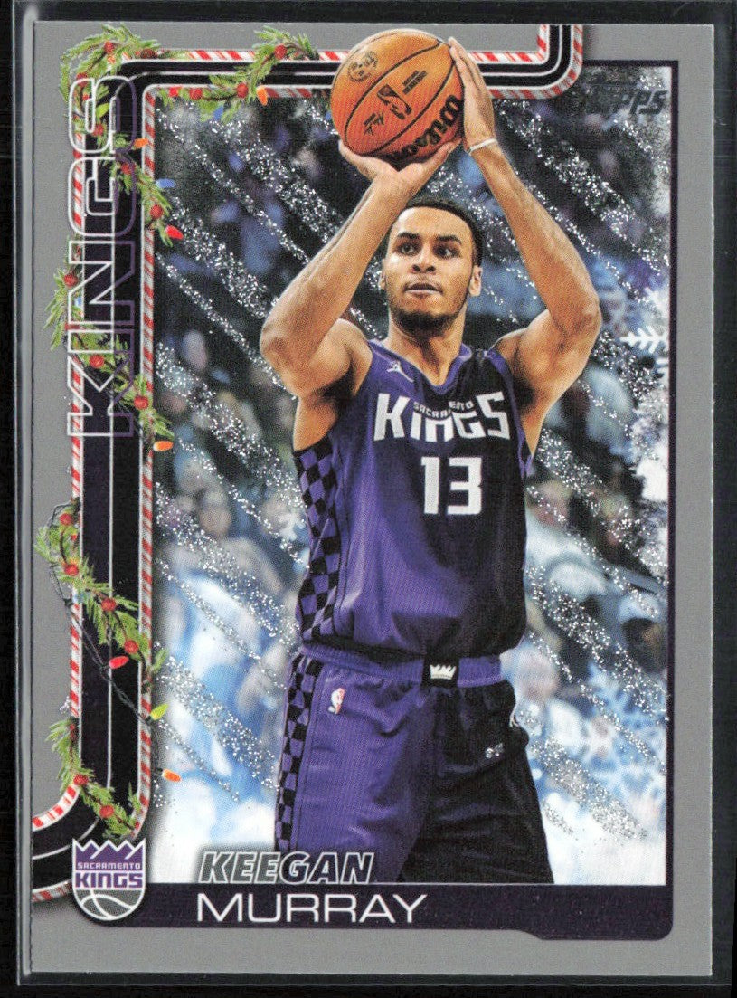 Keegan Murray 2025 Topps Holiday Silver Glitter #H133 Sacramento Kings