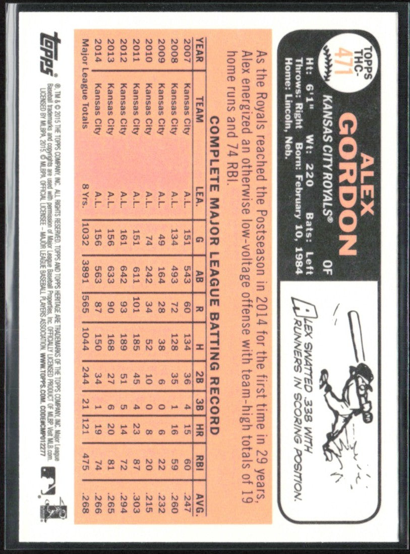 Alex Gordon 2015 Topps Heritage Chrome Foil #THC-471 Kansas City Royals