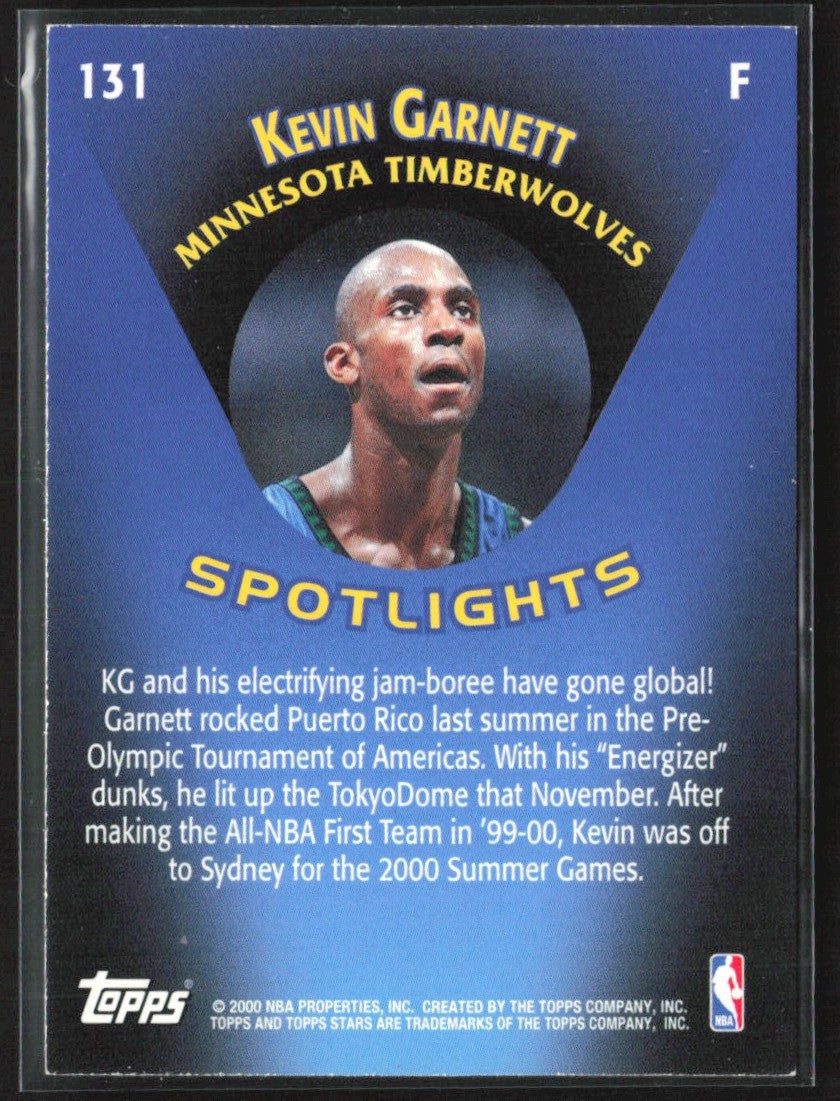 Kevin Garnett 2000 Topps Stars Spotlights #131 Minnesota Timberwolves