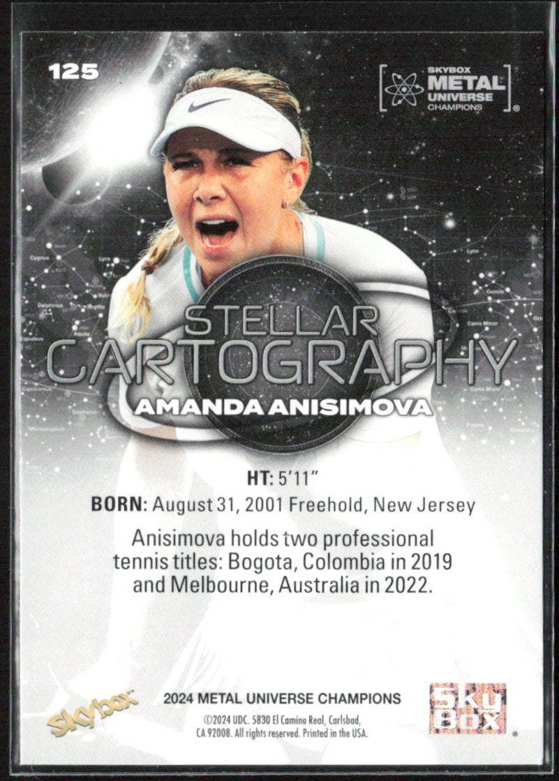 Amanda Anisimova 2024 Skybox Metal Universe Champions Stellar Cartography #125