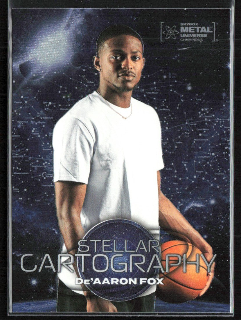 De'Aaron Fox 2024 Skybox Metal Universe Champions Stellar Cartography #105