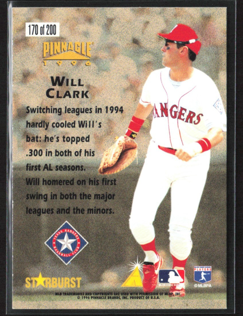 Will Clark 1996 Pinnacle Starburst Hardball Heroes #170 Texas Rangers